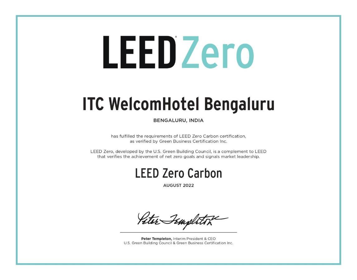 Welcomhotel By Itc Hotels, Richmond Road, Bengaluru Exteriör bild A LEED Zero certificate